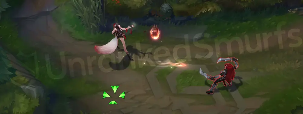 Risen Legend Ahri basic attack animation part 1 with warm-toned missile