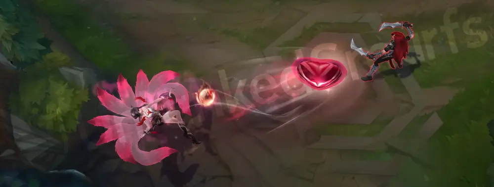 Risen Legend Ahri E animation part 1 highlighting the pink charm heart
