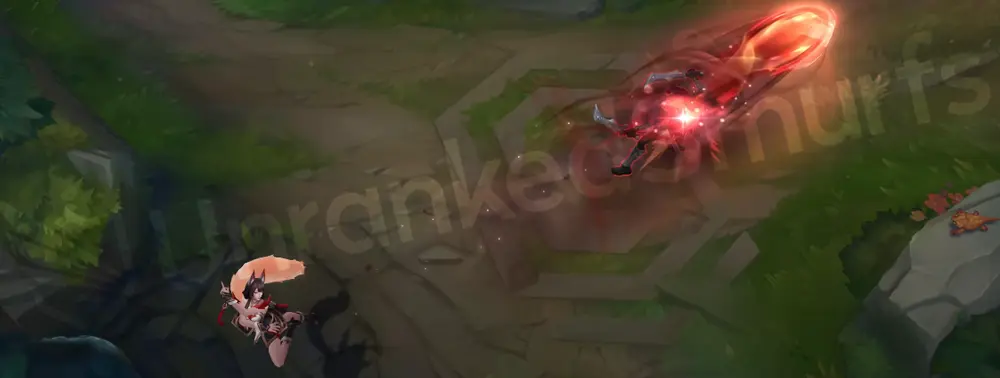 Risen Legend Ahri Q animation part 2 with warm-toned trail effects