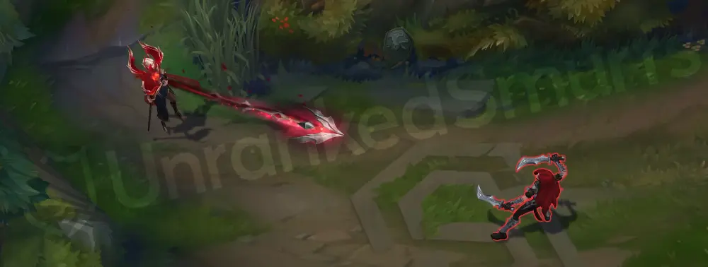 Risen Legend LeBlanc R animation — mimic effect with layered crimson and gilded motifs (part 1)