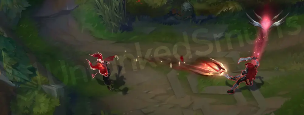 Risen Legend LeBlanc W animation — arc in motion with golden sparks (part 1)