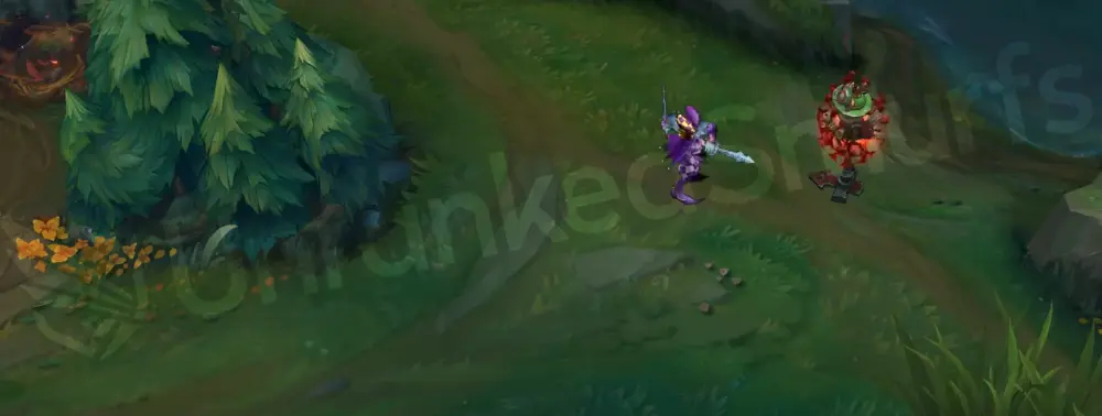 Royal Shaco basic attack animation on a target dummy