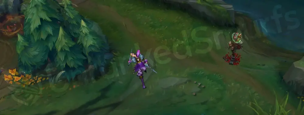 Royal Shaco Two-Shiv Poison (E) projectile in flight - angle 2