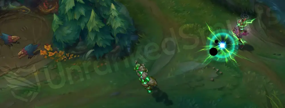 Runeborn Xerath E animation second angle showing rune-stun arc