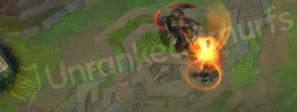 Scorched Earth Renekton basic attack animation with ember trails