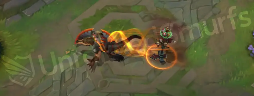 Scorched Earth Renekton E: Slice and Dice as a molten dash with cinder trails