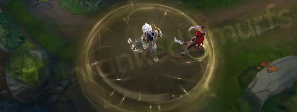 Sentinel Rengar W animation emitting radiant protective light