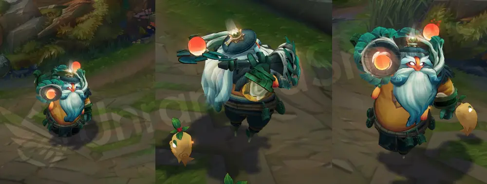 Shan Hai Scrolls Bard in-game model, front and side view