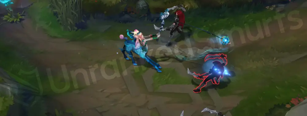 Shan Hai Scrolls Lillia basic attack with teal spark trail from lantern staff