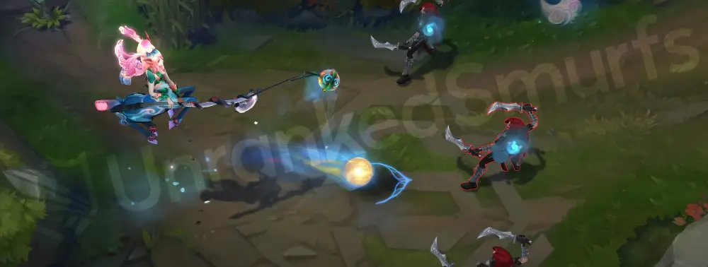 Shan Hai Scrolls Lillia E animation first frame showing swirling teal ink projectile