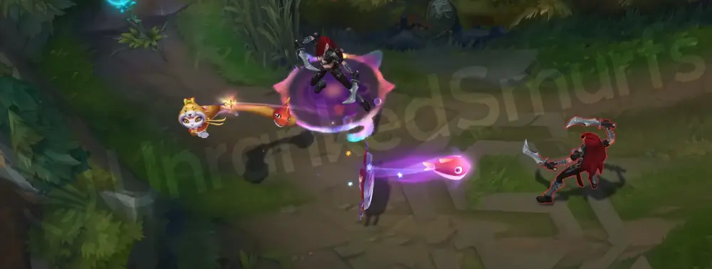 Shiba Yuumi Q - rainbow projectile with star and fish accents