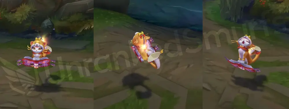 Shiba Yuumi skin overview with orange Shiba hood, collar, and decorated book