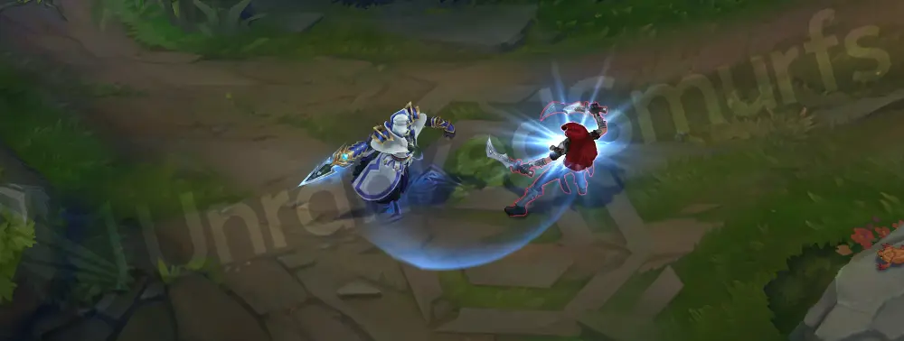 Shockblade Kassadin basic attack animation with electric slashes