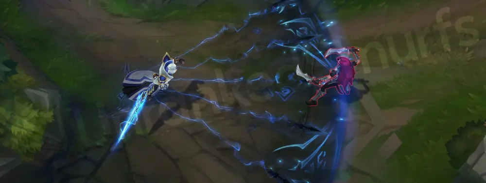Shockblade Kassadin E - Force Pulse wave with cyan lightning arcs