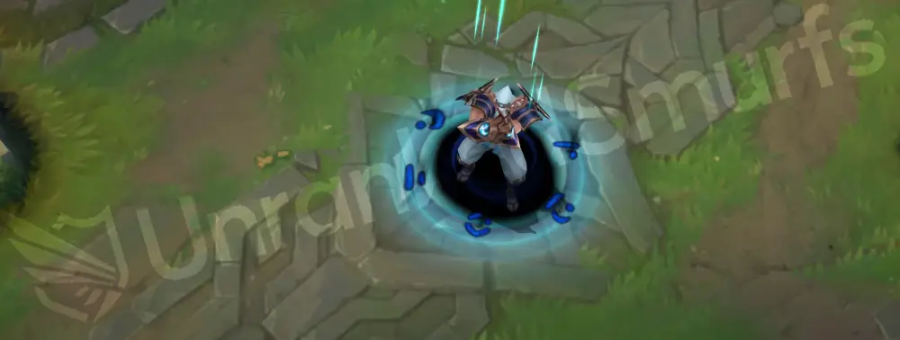 Shockblade Zed recall animation pose with lightning-themed stance