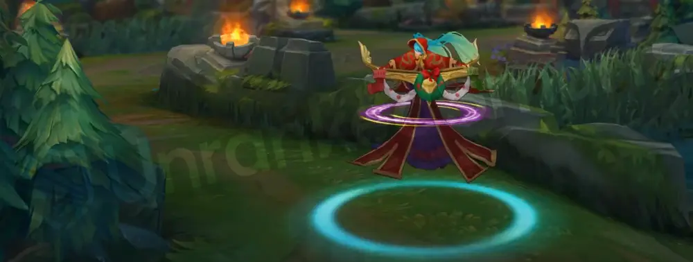 Silent Night Sona recall animation view (uses base recall), outfit details visible