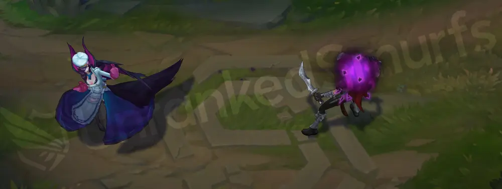 Sinful Succulence Morgana basic attack animation, part 2, follow-through shot