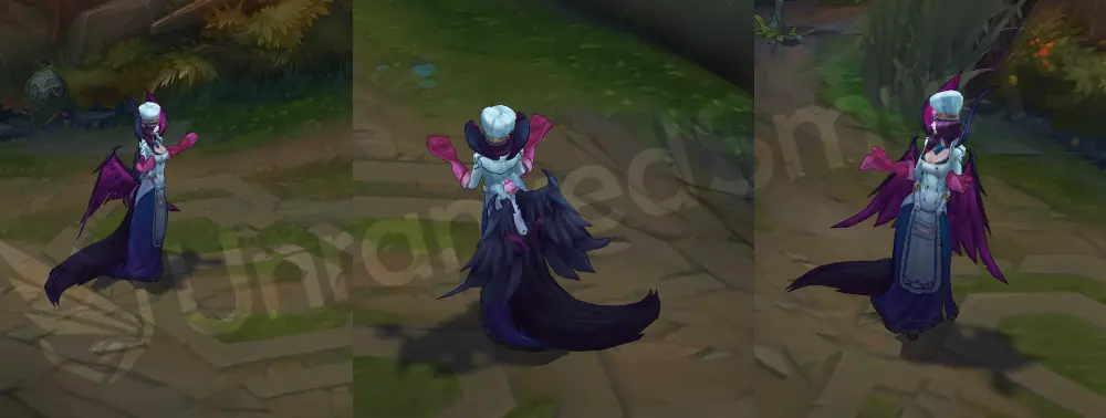 Sinful Succulence Morgana in-game overview with chef outfit and wings