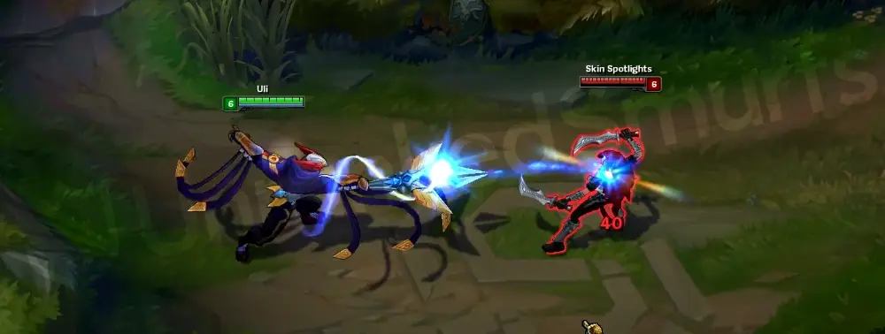 SKT T1 Azir basic auto attack animation (beasc) with blue projectile