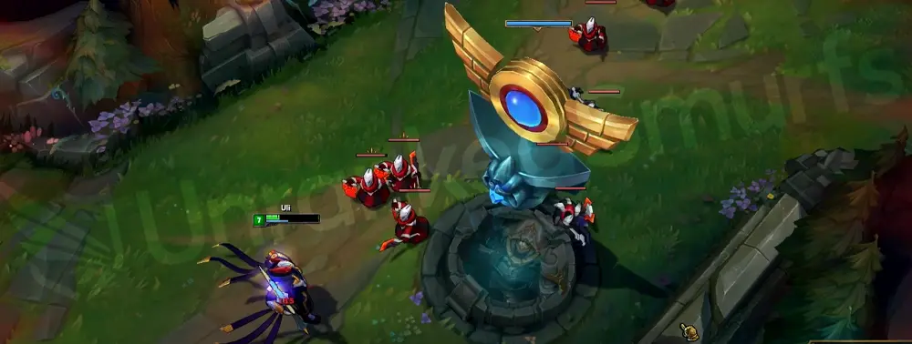 SKT T1 Azir passive Sun Disc tower with team-colored accents