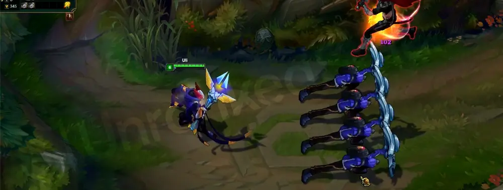 SKT T1 Azir R - Emperor’s Divide soldiers wall VFX, angle 2