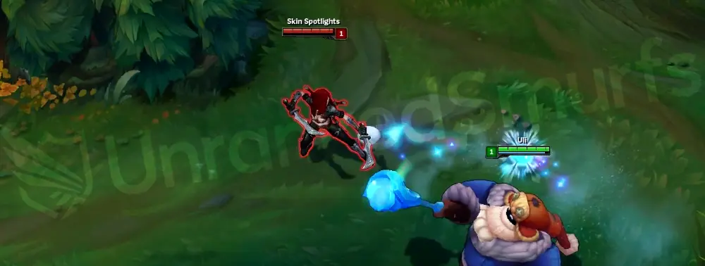 Snow Day Bard basic attack animation with icy spark trail