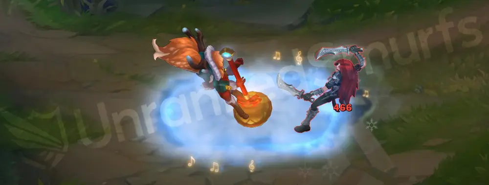 Snow Fawn Poppy Q ability with frosty, icy blue ground effect