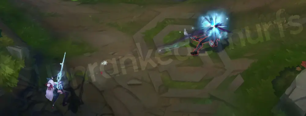 Snow Moon Caitlyn basic attack animation part 2, frosty projectile trail