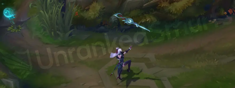 Snow Moon Caitlyn emote pose in full outfit with horned headpiece