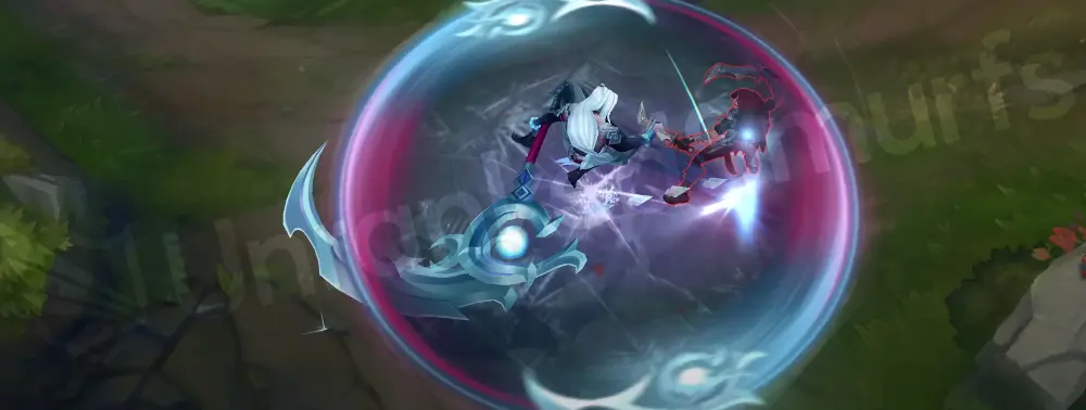 Snow Moon Kayn Q animation with icy particle effects