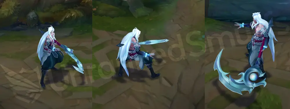 Snow Moon Kayn full in-game model, front and side view