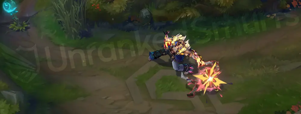 Soul Fighter Sett basic attack animation with ember trails