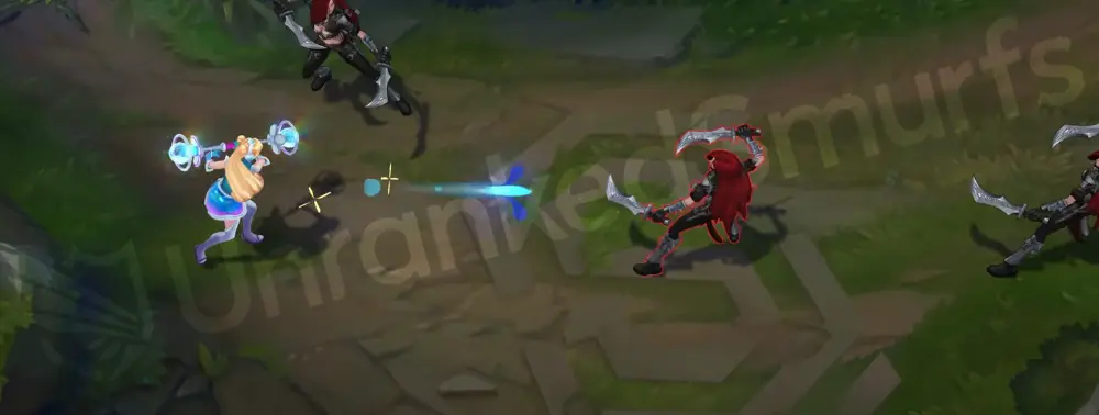 Space Groove Lux basic attack animation part 1 with neon projectile