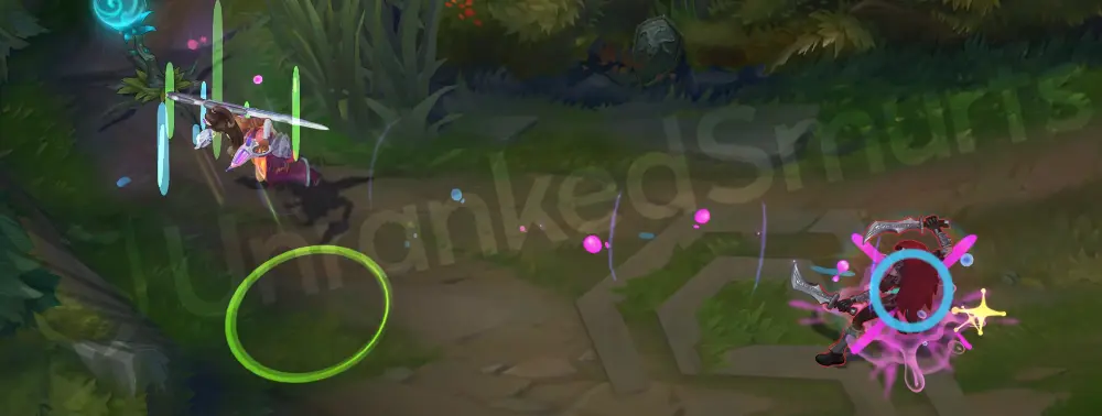 Space Groove Samira Q follow-up angle, bright neon projectile