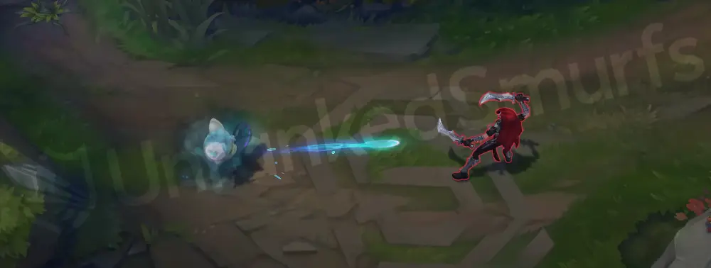 Space Groove Teemo basic attack animation part 1 with neon projectile trail