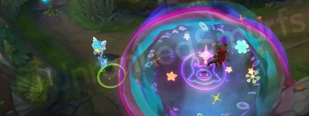 Space Groove Teemo R - Noxious Trap placement with pulsing disco-style shroom