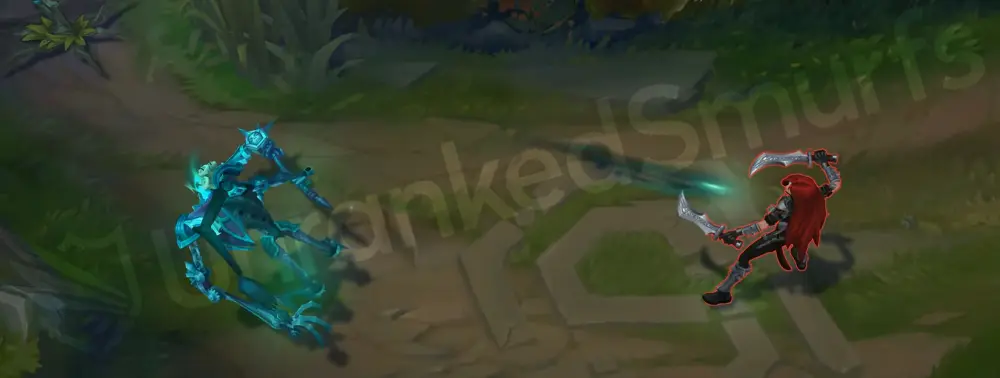 Spectral Fiddlesticks basic attack 1 - scythe slash with teal trail