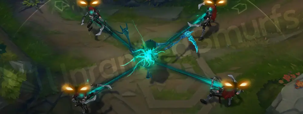 Spectral Fiddlesticks E - Reap swipe leaving a cyan crescent trail