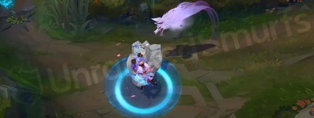 Spirit Blossom Kindred recall animation with swirling petals