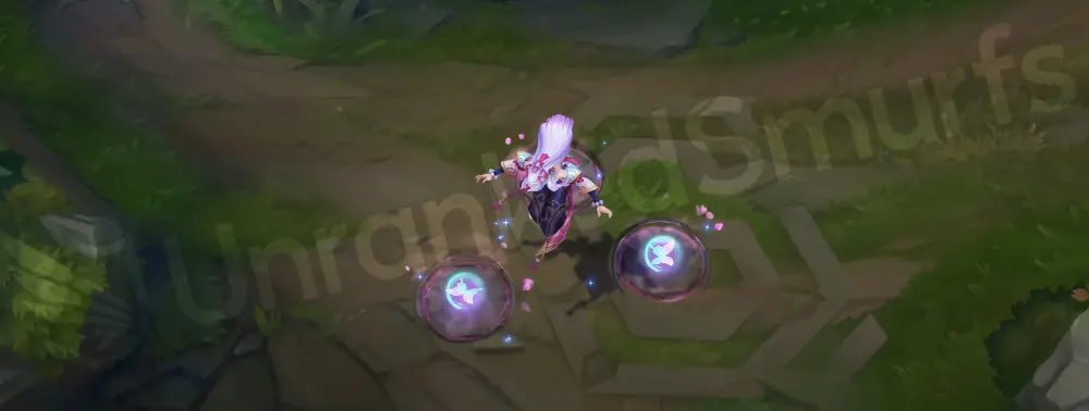 Spirit Blossom Syndra emote in-game, showing calm spirit expression