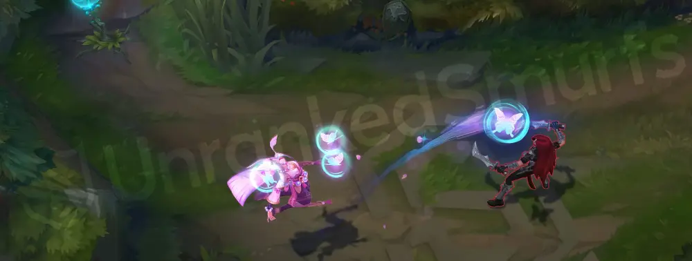 Spirit Blossom Syndra W animation part 1, lifting a butterfly orb
