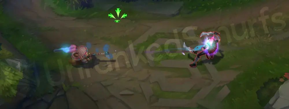 Spirit Blossom Teemo auto attack follow-through and projectile streak