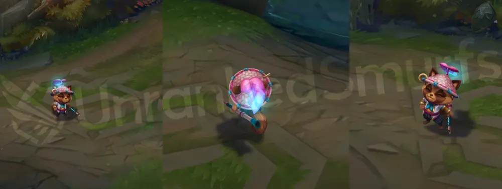 Spirit Blossom Teemo skin overview front and side in-game