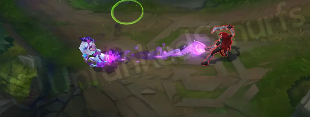 Spirit Blossom Tristana Q - Rapid Fire activated, spirit aura and petals