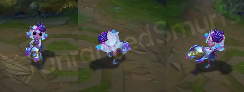 Spirit Blossom Tristana front and side in-game overview