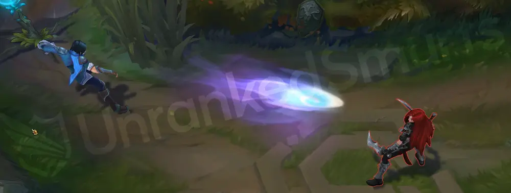 SSG Ezreal Q - Mystic Shot with blue-purple bolt and SSG motif (1)