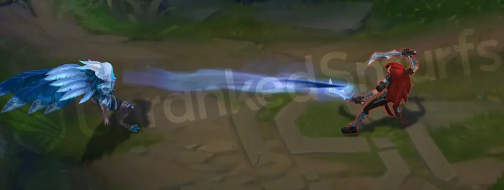 SSG Xayah basic attacks with crisp blue hit effects