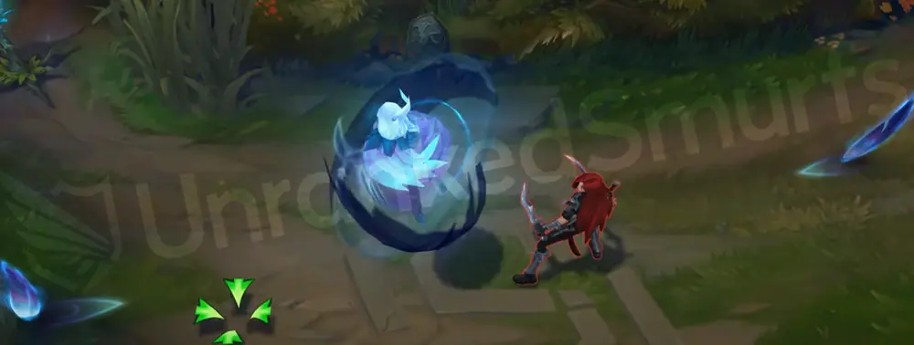 SSG Xayah W animation with frosty trails on empowered attacks