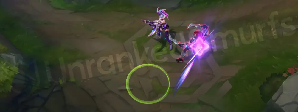 Star Guardian Akali basic attack animation with pink star trails