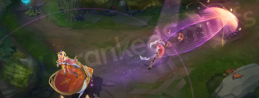 Star Guardian Seraphine R cast with wide, luminous wave of orange and purple light